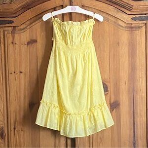 NWT Ya Los Angeles Swiss Dot Strapless Cotton Dress